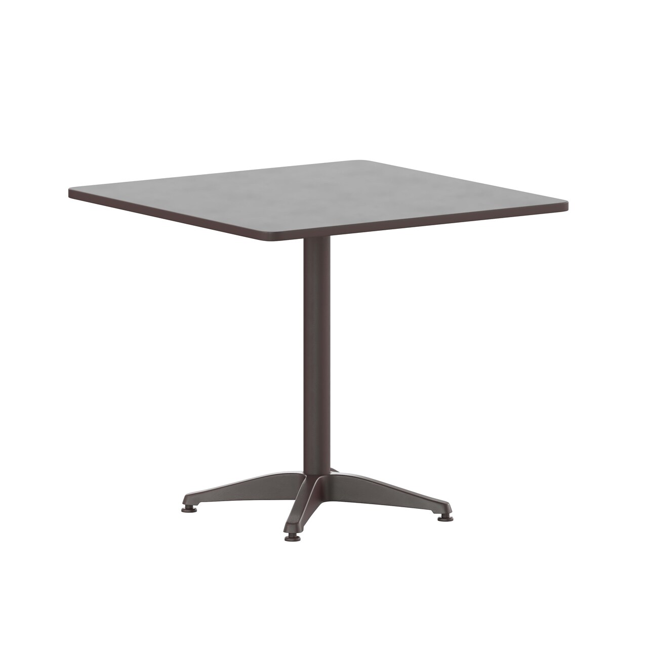 Emma and Oliver 31.5'' Square Aluminum Indoor-Outdoor Table with Base